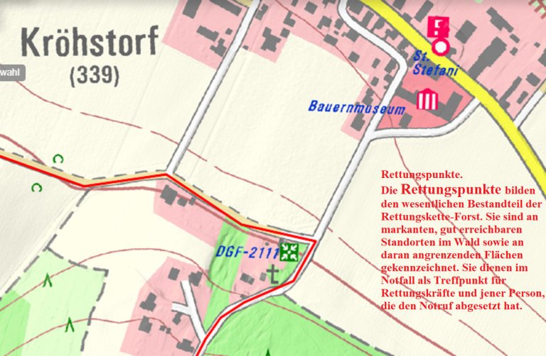 Grossansicht in neuem Fenster: Rettungstreffpunkte - A3 • Kronwittberg