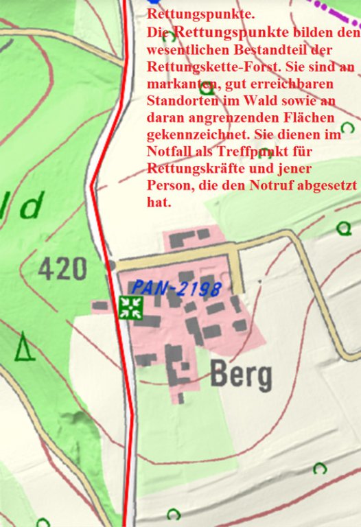 Grossansicht in neuem Fenster: Rettungstreffpunkte - A3 • Kronwittberg