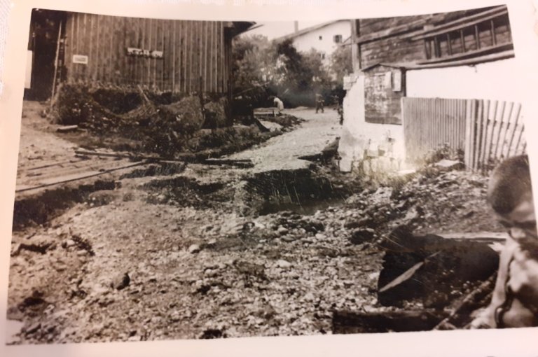 Hochwasser 1959 - links Zimmermann-Anwesen Hochwasser 1959 - links Zimmermann-Anwesen