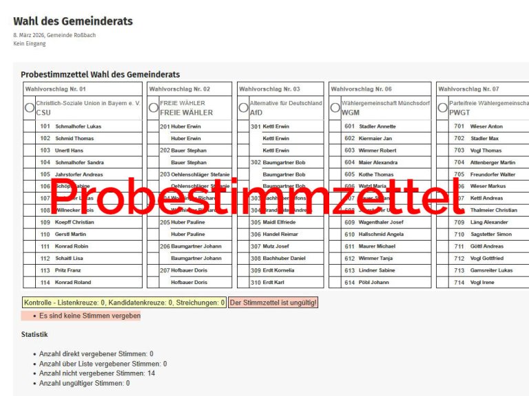 Probestimmzettel